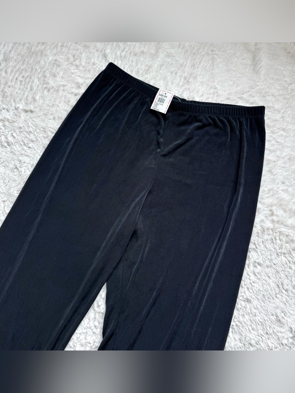 VTG Chicos Travelers Knit Straight Leg Pants 2 L Slinky Pull On Minimalist NWT